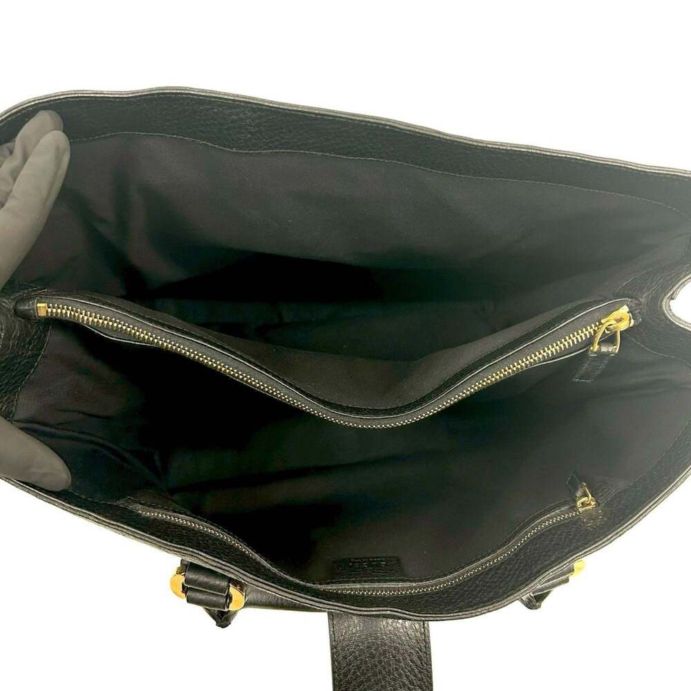 GUCCI Authentic Black Leather Tote Bag - Picture 9 of 10
